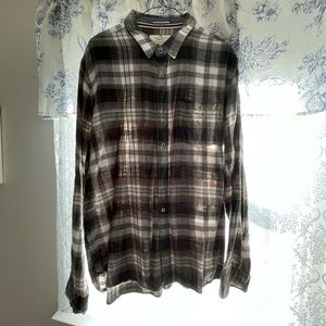 Men’s Plaid Flannel Button Down Short